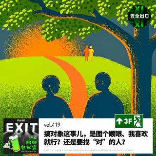 vol.419 搞对象这事儿，是图个顺眼、我喜欢就行？还是要找“对”的人？