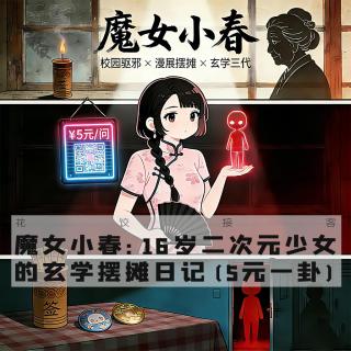 「花饺的播客会客厅」魔女小春：16岁二次元少女的玄学摆摊日记（5元一卦）